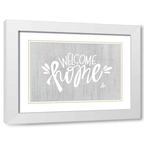 Welcome Home White Modern Wood Framed Art Print with Double Matting by Barrett, Erin