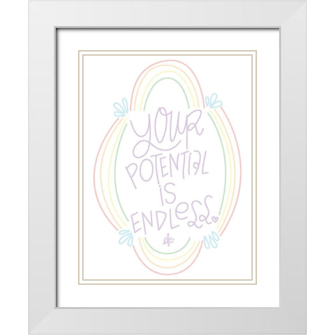 Your Potential is Endless  White Modern Wood Framed Art Print with Double Matting by Barrett, Erin