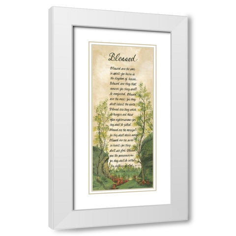 Blessed White Modern Wood Framed Art Print with Double Matting by Eads, Gail