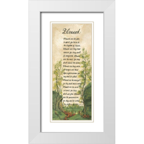 Blessed White Modern Wood Framed Art Print with Double Matting by Eads, Gail