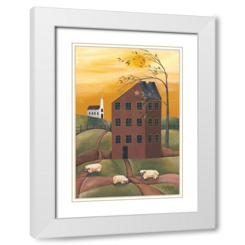 Sheep Farm White Modern Wood Framed Art Print with Double Matting by Eads, Gail