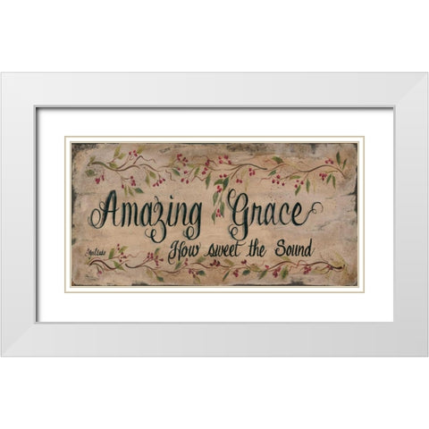 Amazing Grace White Modern Wood Framed Art Print with Double Matting by Eads, Gail