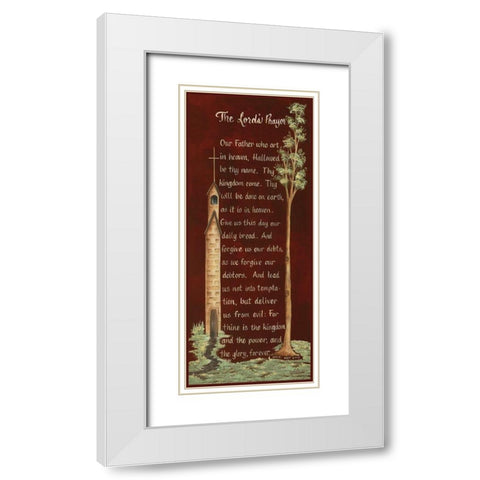 The Lords Prayer White Modern Wood Framed Art Print with Double Matting by Eads, Gail