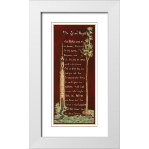 The Lords Prayer White Modern Wood Framed Art Print with Double Matting by Eads, Gail