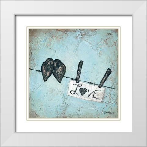 Love White Modern Wood Framed Art Print with Double Matting by Hallowell, Britt