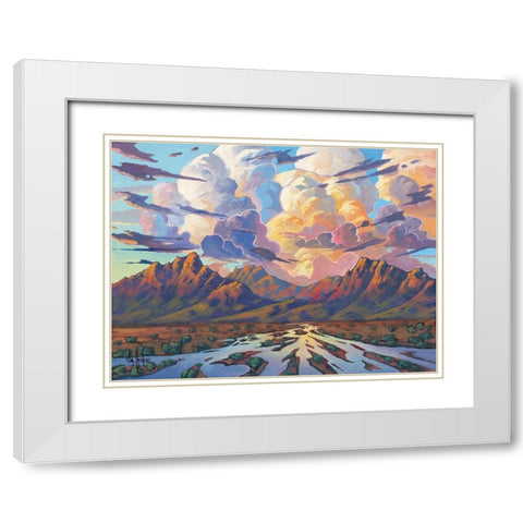 The Desert Will Live White Modern Wood Framed Art Print with Double Matting by Hawkins, William