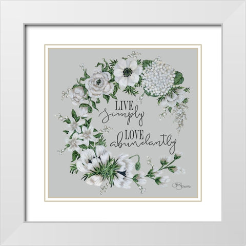 Live Simply White Modern Wood Framed Art Print with Double Matting by Hollihocks Art