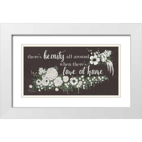 Love At Home White Modern Wood Framed Art Print with Double Matting by Hollihocks Art