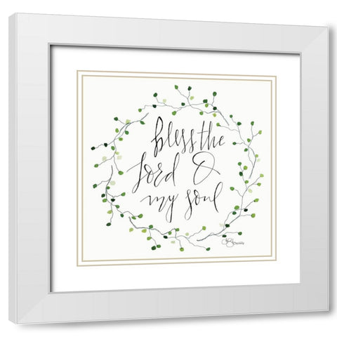 Bless the Lord White Modern Wood Framed Art Print with Double Matting by Hollihocks Art