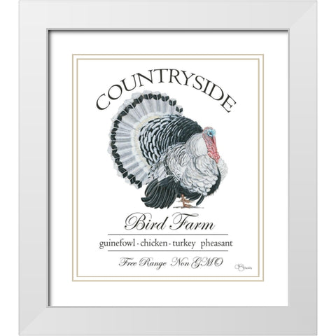 Bird Farm White Modern Wood Framed Art Print with Double Matting by Holllihocks Art