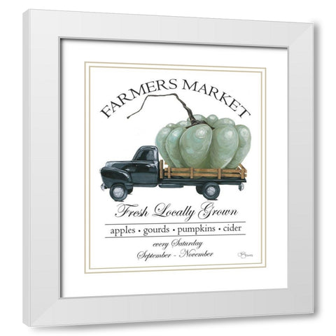 Farmers Market Truck White Modern Wood Framed Art Print with Double Matting by Hollihocks Art