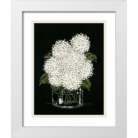 Hydrangea in Vase    White Modern Wood Framed Art Print with Double Matting by Hollihocks Art