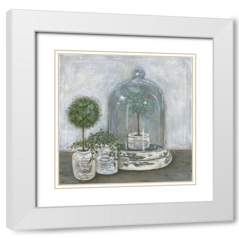 Little Topiaries     White Modern Wood Framed Art Print with Double Matting by Hollihocks Art