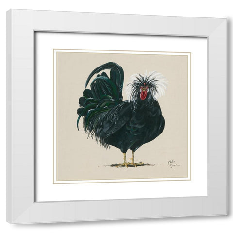 Chicken     White Modern Wood Framed Art Print with Double Matting by Hollihocks Art