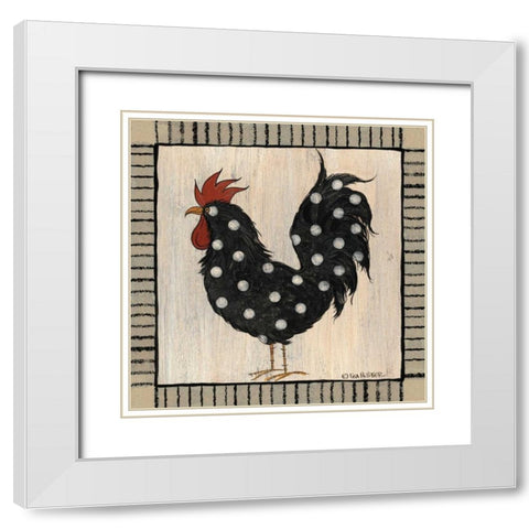 Chicken Pox II White Modern Wood Framed Art Print with Double Matting by Hilliker, Lisa