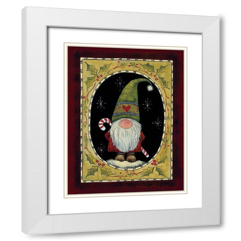 Gnome Sweet Gnome White Modern Wood Framed Art Print with Double Matting by Hilliker, Lisa