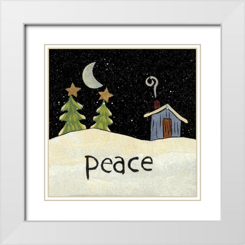 Good Night White Modern Wood Framed Art Print with Double Matting by Hilliker, Lisa