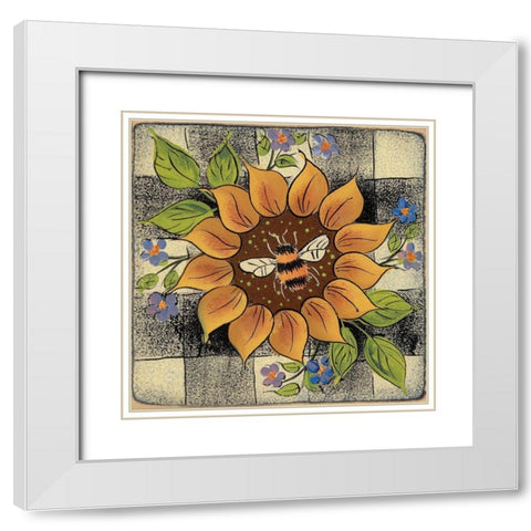 Buzzy White Modern Wood Framed Art Print with Double Matting by Hilliker, Lisa