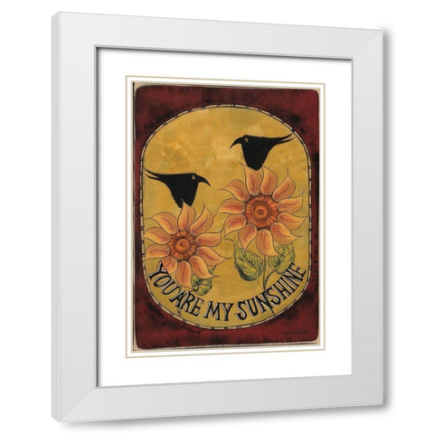 My Sunshine White Modern Wood Framed Art Print with Double Matting by Hilliker, Lisa