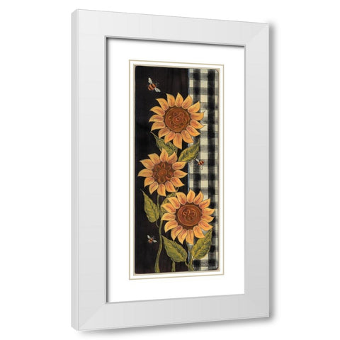 Farmhouse Sunflowers I White Modern Wood Framed Art Print with Double Matting by Hilliker, Lisa