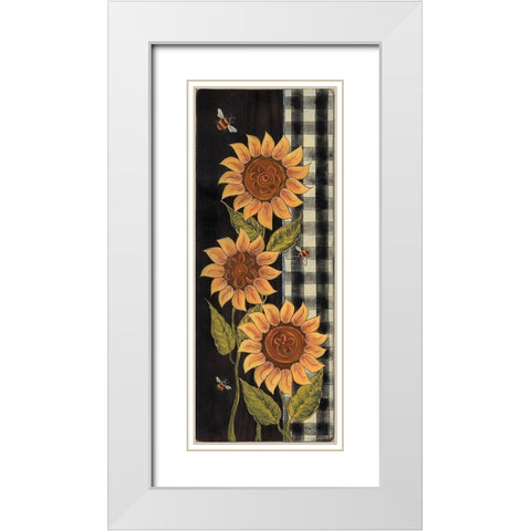 Farmhouse Sunflowers I White Modern Wood Framed Art Print with Double Matting by Hilliker, Lisa