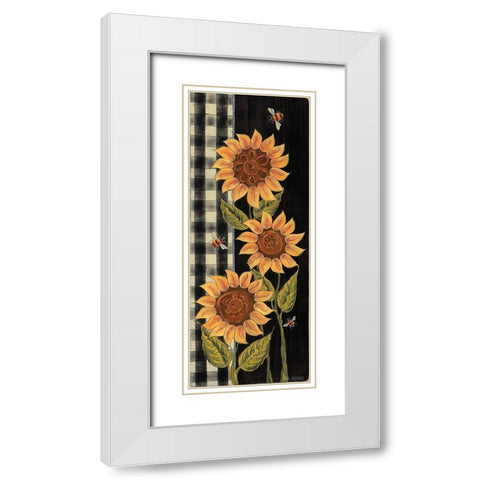 Farmhouse Sunflowers II White Modern Wood Framed Art Print with Double Matting by Hilliker, Lisa