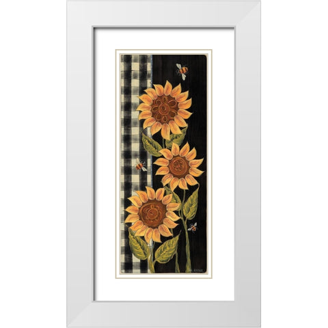 Farmhouse Sunflowers II White Modern Wood Framed Art Print with Double Matting by Hilliker, Lisa