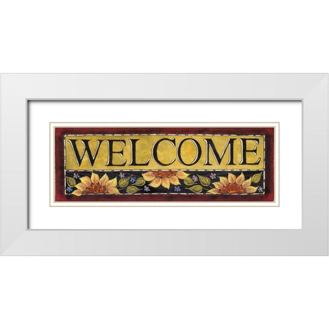 Warm Welcome I White Modern Wood Framed Art Print with Double Matting by Hilliker, Lisa