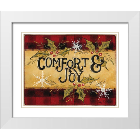 Comfort And Joy Time White Modern Wood Framed Art Print with Double Matting by Hilliker, Lisa