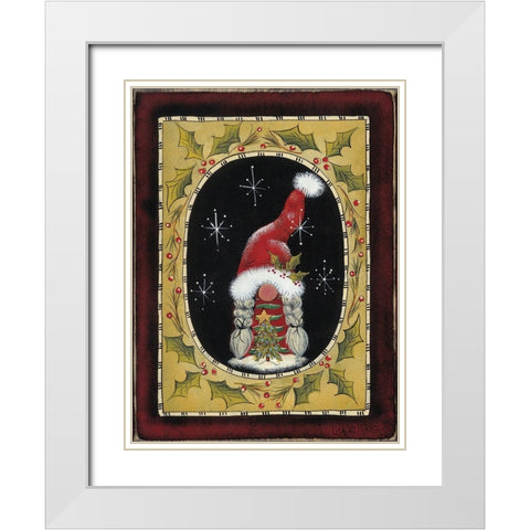 Velma the Gnome White Modern Wood Framed Art Print with Double Matting by Hilliker, Lisa