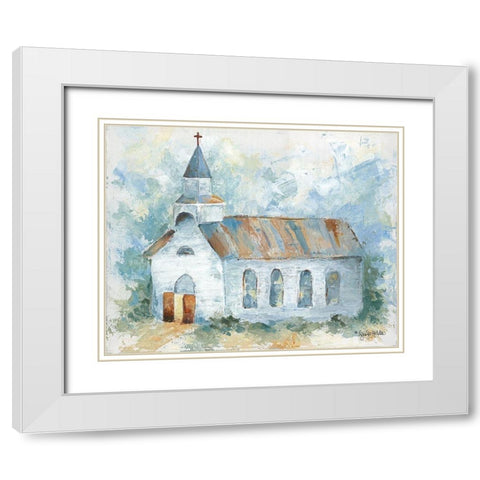 Near the Cross White Modern Wood Framed Art Print with Double Matting by Holden, Jennifer