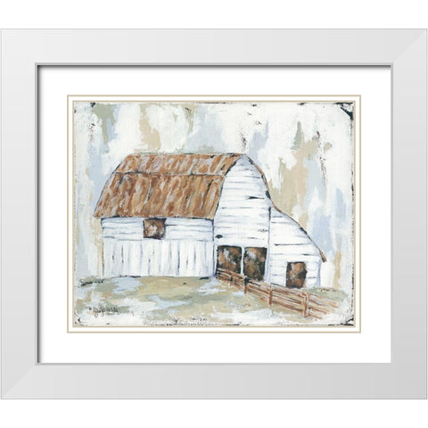 Spring Joy Farm White Modern Wood Framed Art Print with Double Matting by Holden, Jennifer