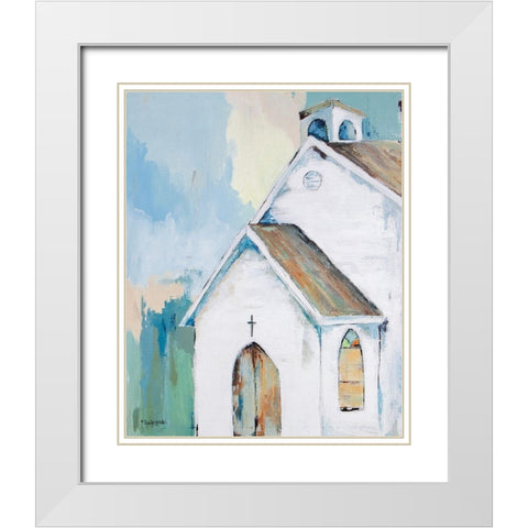 Faith of Our Fathers White Modern Wood Framed Art Print with Double Matting by Holden, Jennifer