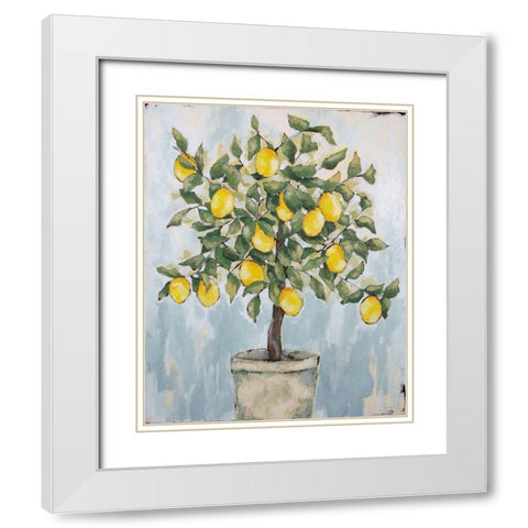 Lovely Lemons   White Modern Wood Framed Art Print with Double Matting by Holden, Jennifer