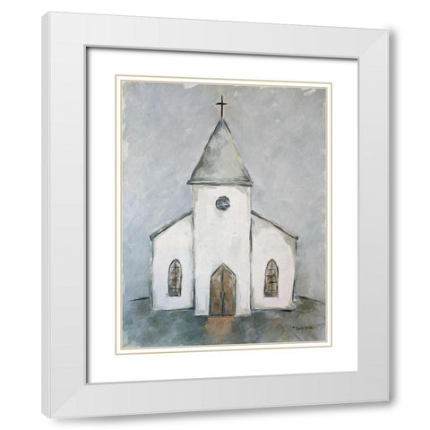 The Church Age White Modern Wood Framed Art Print with Double Matting by Holden, Jennifer
