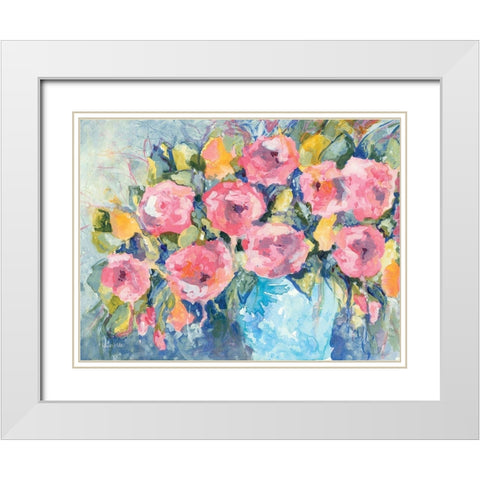 Cheerful Bouquet White Modern Wood Framed Art Print with Double Matting by Holden, Jennifer