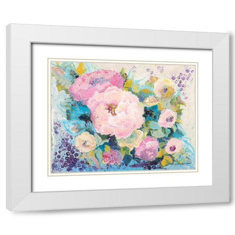 Fresh Florals White Modern Wood Framed Art Print with Double Matting by Holden, Jennifer