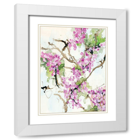 Wisteria in Bloom White Modern Wood Framed Art Print with Double Matting by Holden, Jennifer