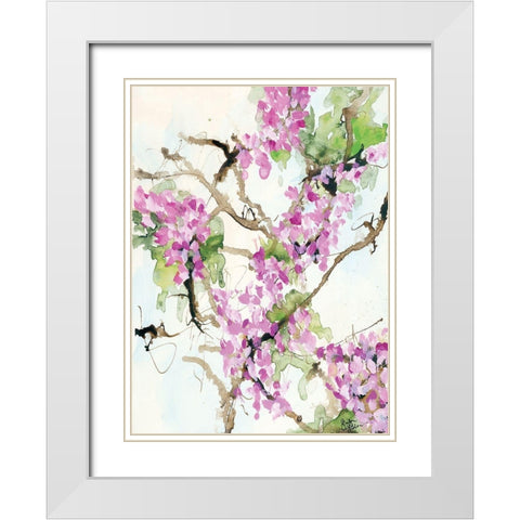 Wisteria in Bloom White Modern Wood Framed Art Print with Double Matting by Holden, Jennifer