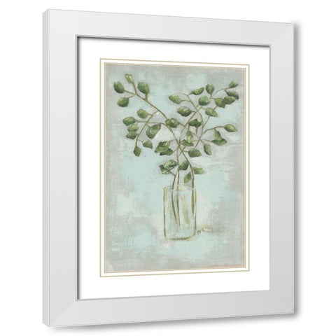 Eucalyptus White Modern Wood Framed Art Print with Double Matting by Holden, Jennifer
