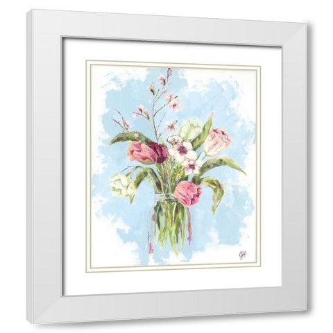 Flourish White Modern Wood Framed Art Print with Double Matting by Holden, Jennifer