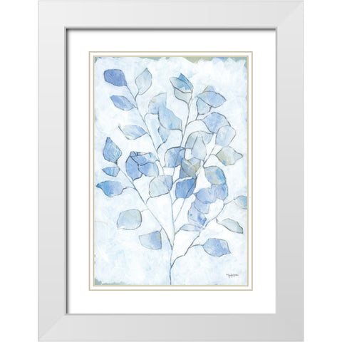 Cool Eucalyptus   White Modern Wood Framed Art Print with Double Matting by Holden, Jennifer