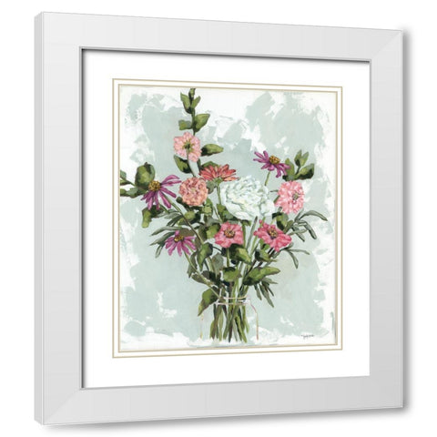 Flower Garden Bouquet White Modern Wood Framed Art Print with Double Matting by Holden, Jennifer