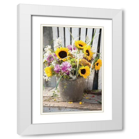 Bucket of Sunshine White Modern Wood Framed Art Print with Double Matting by Hoover, Irvin