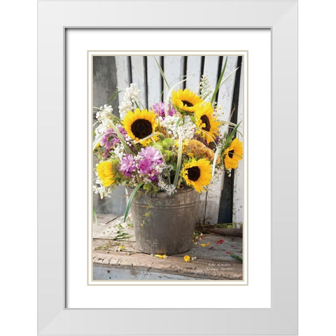 Bucket of Sunshine White Modern Wood Framed Art Print with Double Matting by Hoover, Irvin