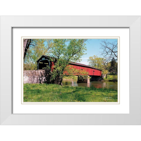 Delville Bridge White Modern Wood Framed Art Print with Double Matting by Hoover, Irvin