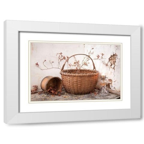 Basket Weavers Display White Modern Wood Framed Art Print with Double Matting by Hoover, Irvin