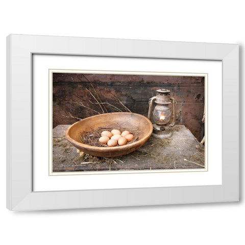 Egg Bowl White Modern Wood Framed Art Print with Double Matting by Hoover, Irvin