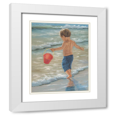 Water Play II White Modern Wood Framed Art Print with Double Matting by Janisse, Georgia
