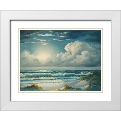 Moon Glow  White Modern Wood Framed Art Print with Double Matting by Janisse, Georgia